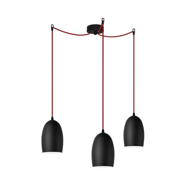 Trojité světlo UME Elementary, black matte/red/black