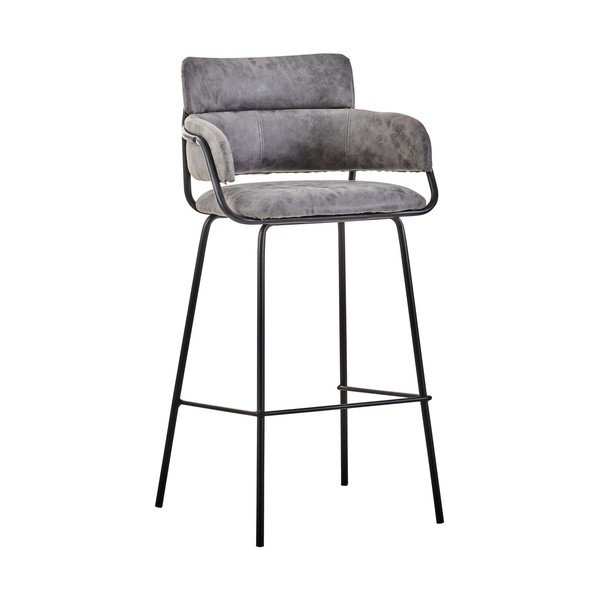 Sgabello da bar nero/grigio imbottito Tamzin – Premier Housewares