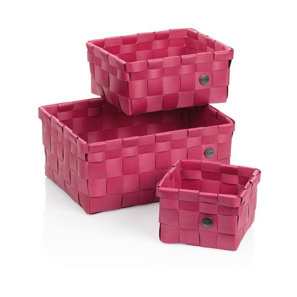 Set di 3 cestini portaoggetti rosa Neo - Kela
