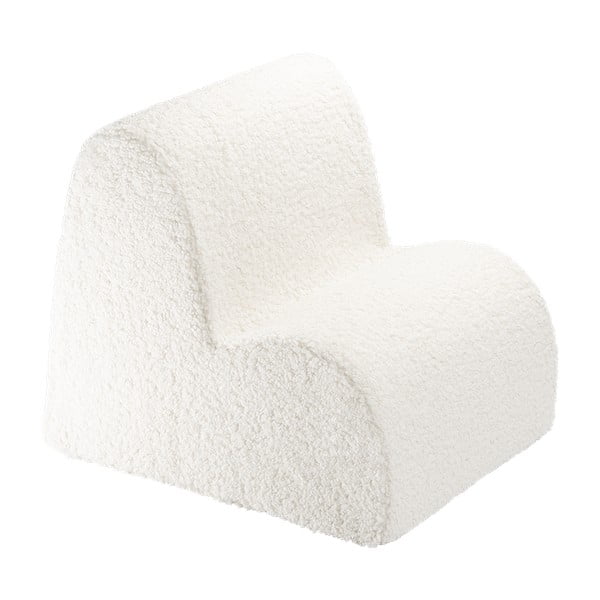 Poltrona per bambini color crema con rivestimento in bouclé Cloud – Wigiwama