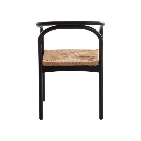Sedia da pranzo nera in rovere massiccio con braccioli Lidingö – Jotex-image-2