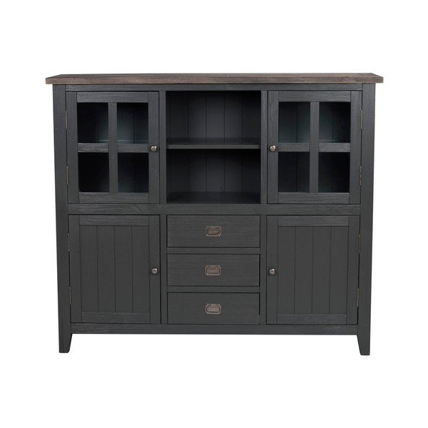 Credenza in legno grigio scuro Nottingham - Rowico-image-1