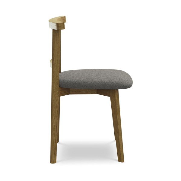 Sedia da pranzo grigia in legno massiccio Ohelo – Makamii-image-2