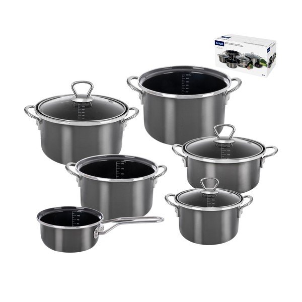 Set di pentole in smalto 9 pz Metalic – Orion