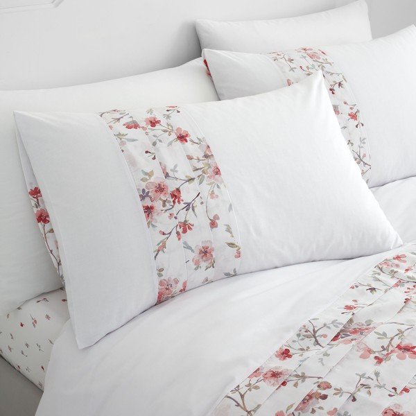 Biancheria da letto bianca e rossa , 200 x 200 cm Jasmine Floral - Catherine Lansfield-image-1