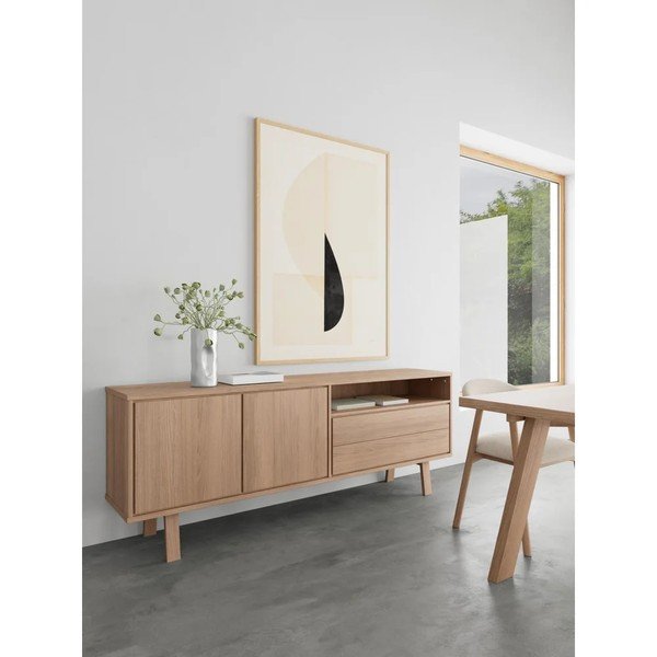 Credenza colore naturale chiaro impiallacciata 200x75x40 cm Lamberth – Actona-image-1