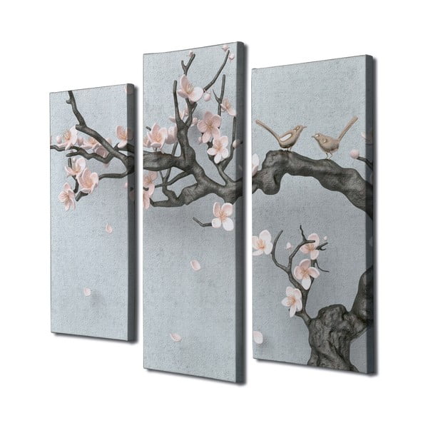 Dipinti in set da 3 pezzi Sakura - Wallity