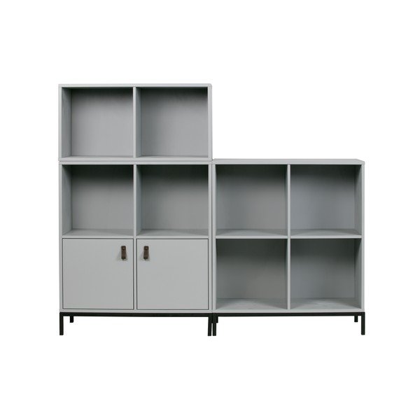 Libreria modulare in legno di pino grigio 81x81 cm Vt - vtwonen-image-2