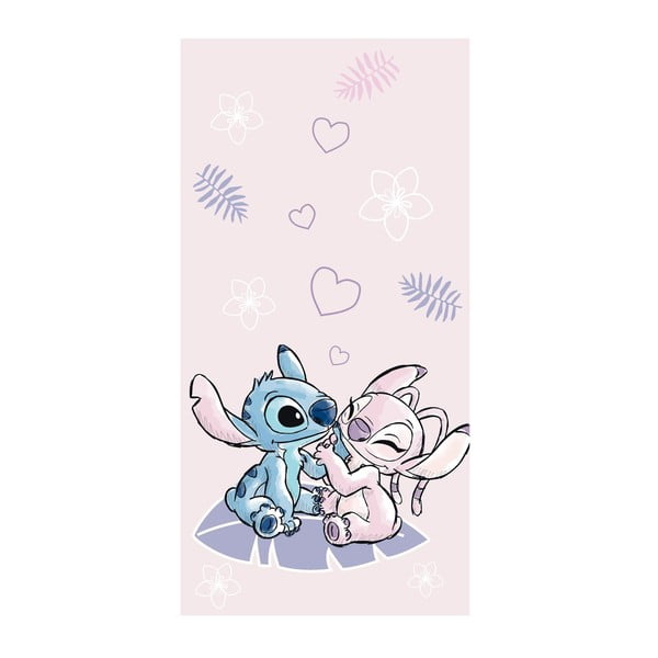 Asciugamano per bambini rosa in cotone 70x140 cm Lilo and Stitch "Pink" – Jerry Fabrics