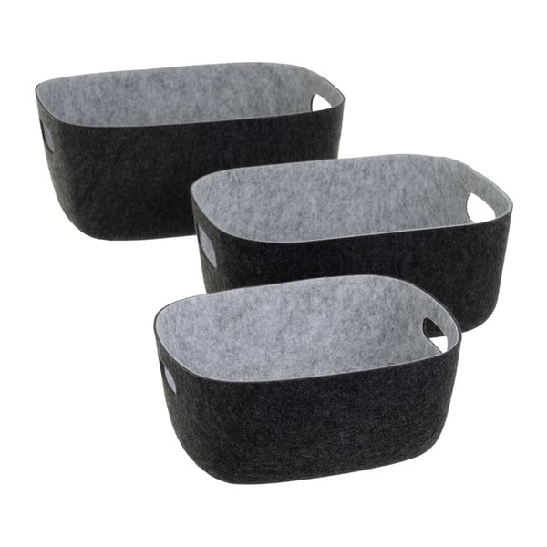 Set di cesti in tessuto 3 pz 36x28x16 cm – Casa Selección
