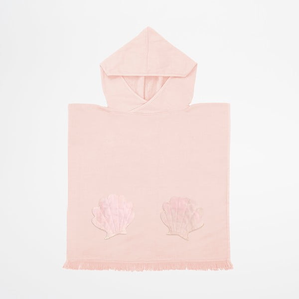 Asciugamano per neonati in cotone rosa con cappuccio 62x63 cm Mermaid - Sunnylife
