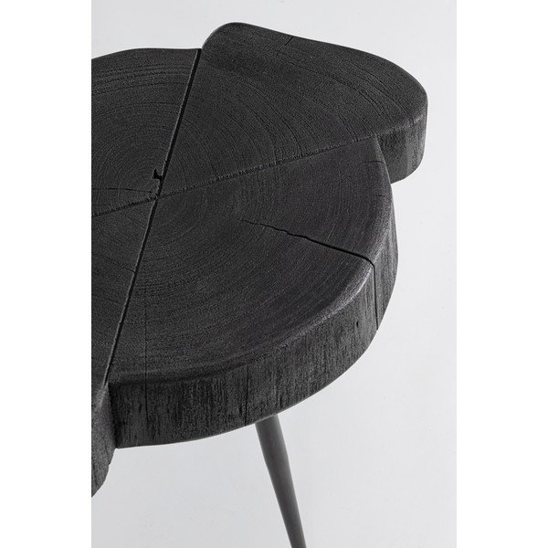 Tavolino da salotto nero con piano in acacia 35x45 cm Zakia – Bizzotto-image-2