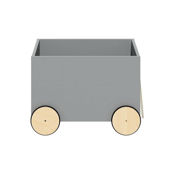 Scatola per giocattoli mobile grigia Lotta - BELLAMY-image-1