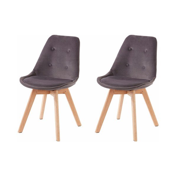 Set di 2 sedie da pranzo grigio scuro Ohio - Støraa