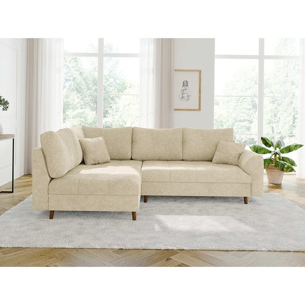 Divano angolare beige (con penisola a sinistra) Ariella – Ropez-image-1