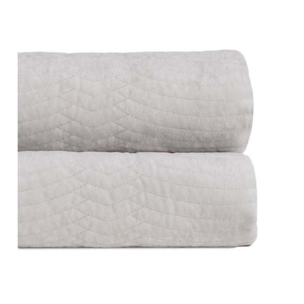 Copriletto color crema in velluto con rivestimento trapuntato 230x260 cm – Ixia