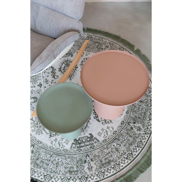 Tavolino rotondo in metallo ø 39,5 cm Ringar – White Label-image-2