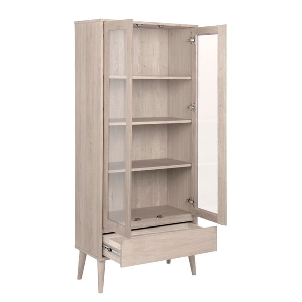 Vetrina color legno naturale effetto rovere 80x178 cm Nagano - Actona-image-3