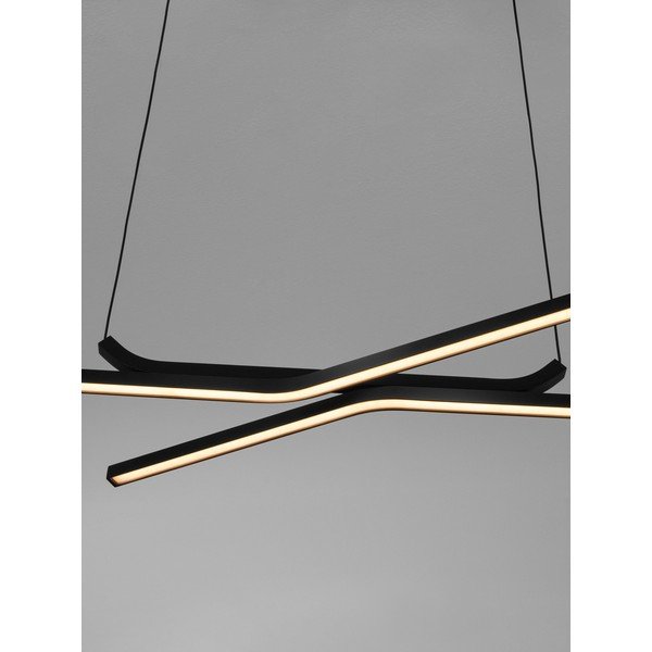 Lampadario LED nero opaco in alluminio con intensità regolabile Akro – Nova Luce-image-2