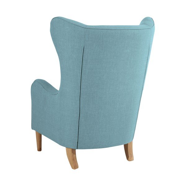 Poltrona in lino con orecchie blu chiaro Miriam - Max Winzer-image-4