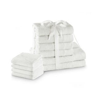 Set di asciugamani per viso e corpo tipo terry bianchi in cotone 10 pz Amari – Restilo