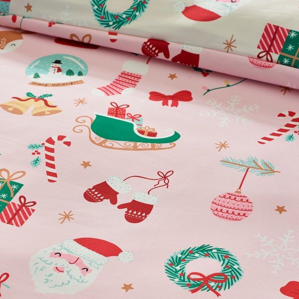 Set copripiumino e federa per letto singolo 135x200 cm Christmas Happy Holidays – Catherine Lansfield-image-4