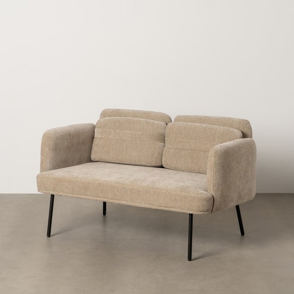 Divano beige con rivestimento in ciniglia 127 cm Bind – Ixia-image-1