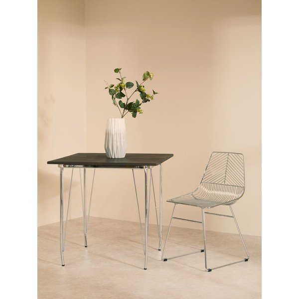 Sedia da pranzo argentata in metallo District – Premier Housewares-image-3