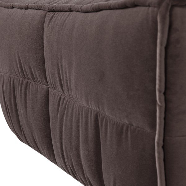 Poggiapiedi marrone imbottito con rivestimento in velluto Cluster – vtwonen-image-3