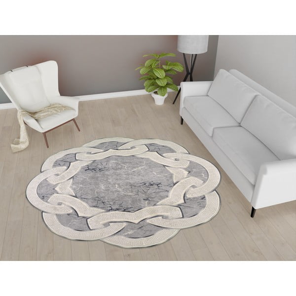 Tappeto rotondo grigio ø 100 cm - Vitaus-image-1