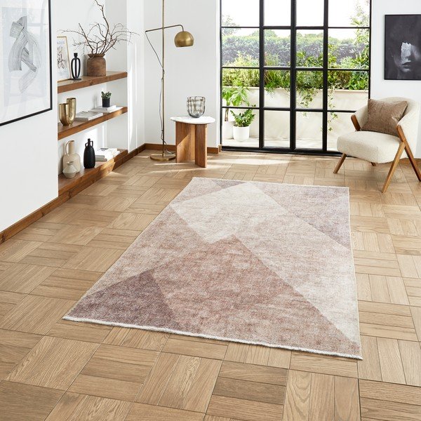 Runner in misto cotone lavabile 60x170 cm, marrone chiaro Whisper - Think Rugs-image-1