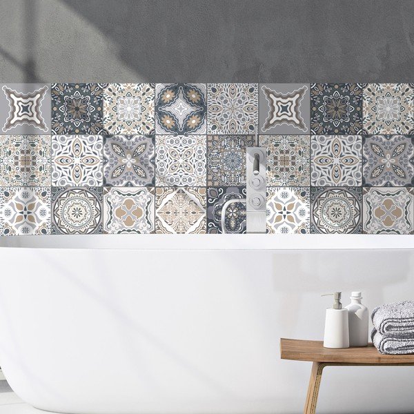 Set di 24 adesivi murali Tiles Azulejos Nello, 10 x 10 cm - Ambiance-image-4