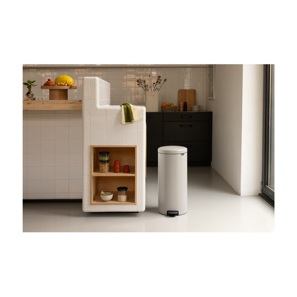 Cestino per la spazzatura grigio chiaro in acciaio con pedale 30 l NewIcon – Brabantia-image-1