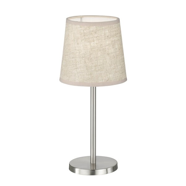 Lampada da tavolo in beige e argento con paralume in tessuto (altezza 30 cm) Eve - Fischer & Honsel