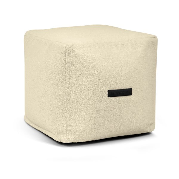 Puof a sacco color crema con rivestimento in bouclé Up! MooG – SLOWDOWN