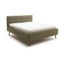 Letto matrimoniale imbottito verde con contenitore con rete inclusa 180x200 cm Lotte – Meise Möbel