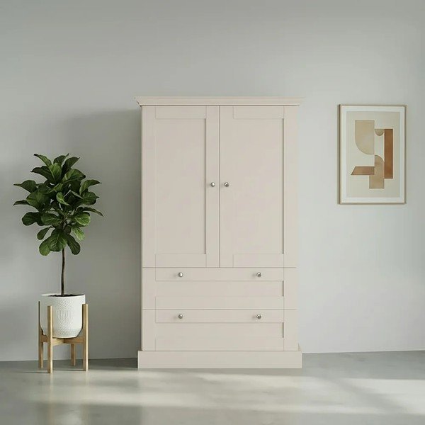 Armadietto beige opaco 83x130x35 cm Binz – Støraa-image-2