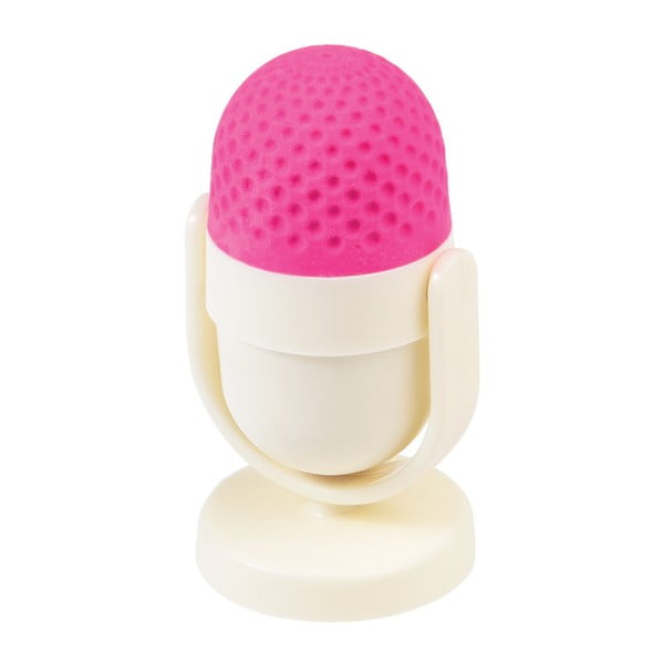 Gomma rosa e bianca con temperamatite Microphone, ⌀ 4 cm - Rex London