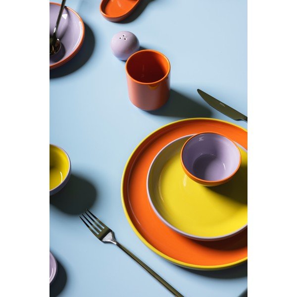 Piatto da dolce verde/viola in gres ø 18 cm Duo – ONA-image-1