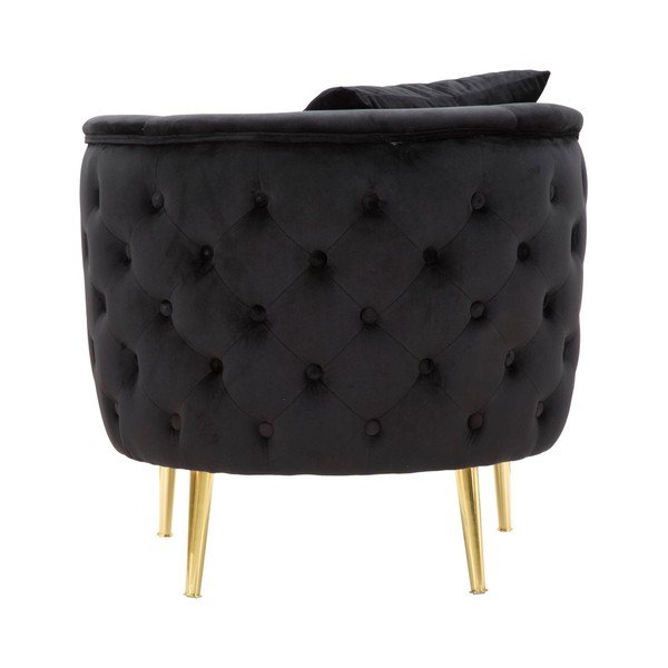 Poltrona nera con poggioli/con gambe con rivestimento in velluto Bucarest – Mauro Ferretti-image-4