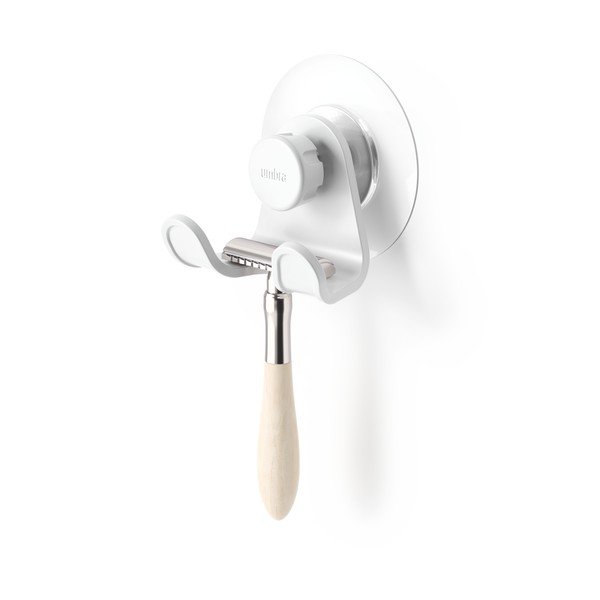 Gancio bianco autoportante in plastica riciclata Flex Adhesive - Umbra