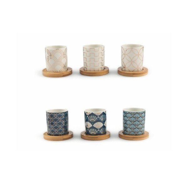 Set 6 hrnků s podtáckem Villa d'Este Elegance, 150 ml
