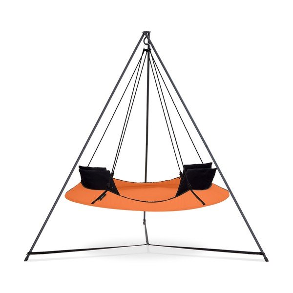 Altalena da giardino arancione con supporto - Hangout Pod-image-1