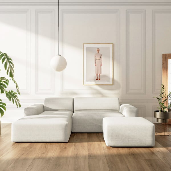 Divano angolare beige (con penisola a sinistra e chaise lounge) Villet – Rodier-image-1
