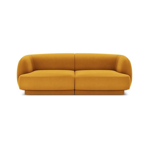 Divano in velluto color senape 184 cm Miley - Micadoni Home