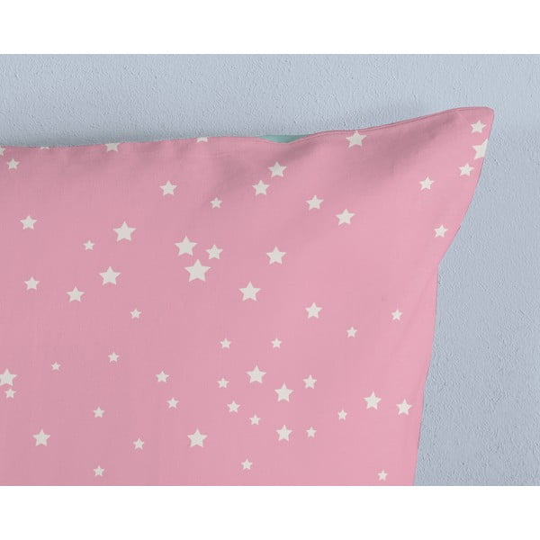 Set copripiumino e federa da bambini rosa in cotone per letto singolo 140x200 cm Dash – Good Morning-image-3