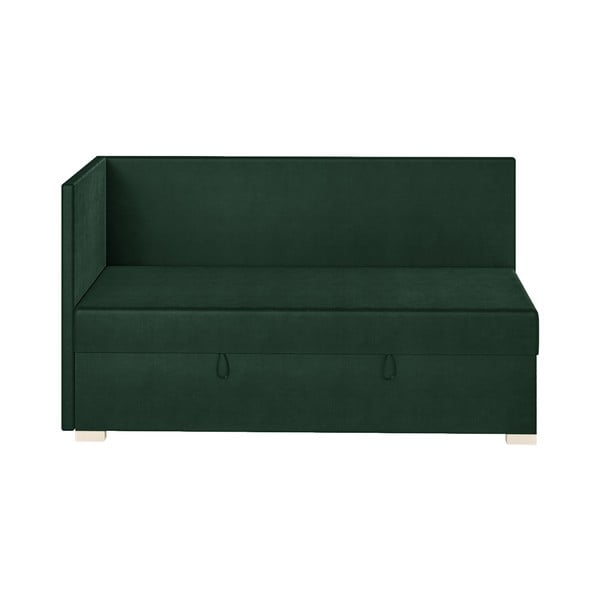 Letto angolare per bambini verde scuro con contenitore con materasso 90x200 cm Flexi - Ghado