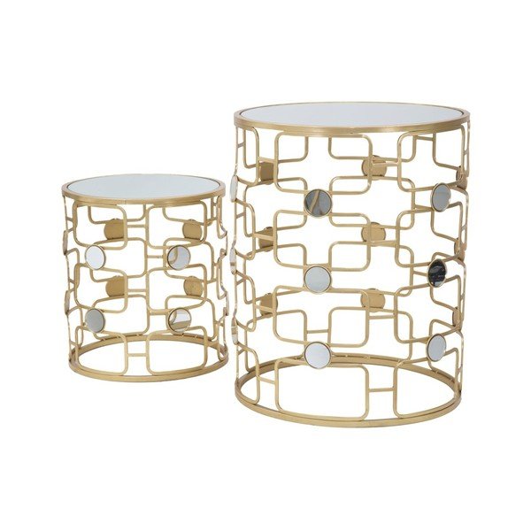Set di 2 tavolini in oro Coppia - Mauro Ferretti-image-3