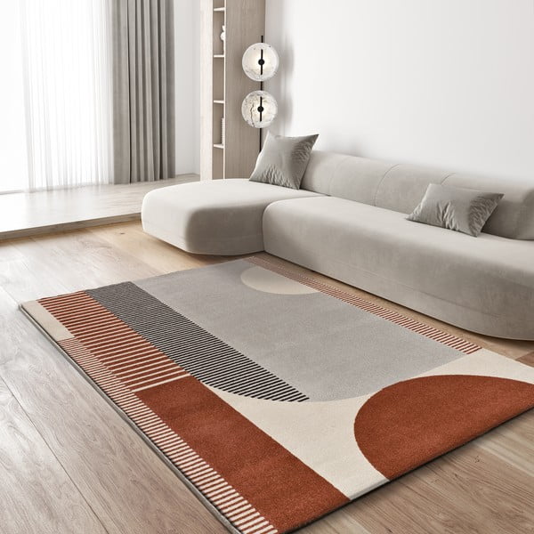 Tappeto rosso/grigio 120x170 cm Gaia – Universal-image-1