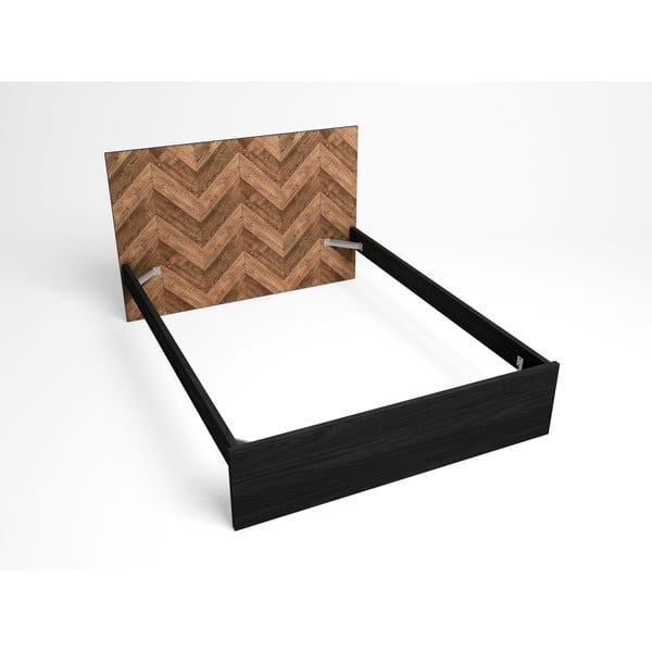 Letto matrimoniale nero/naturale 160x200 cm Gio - Marckeric-image-4